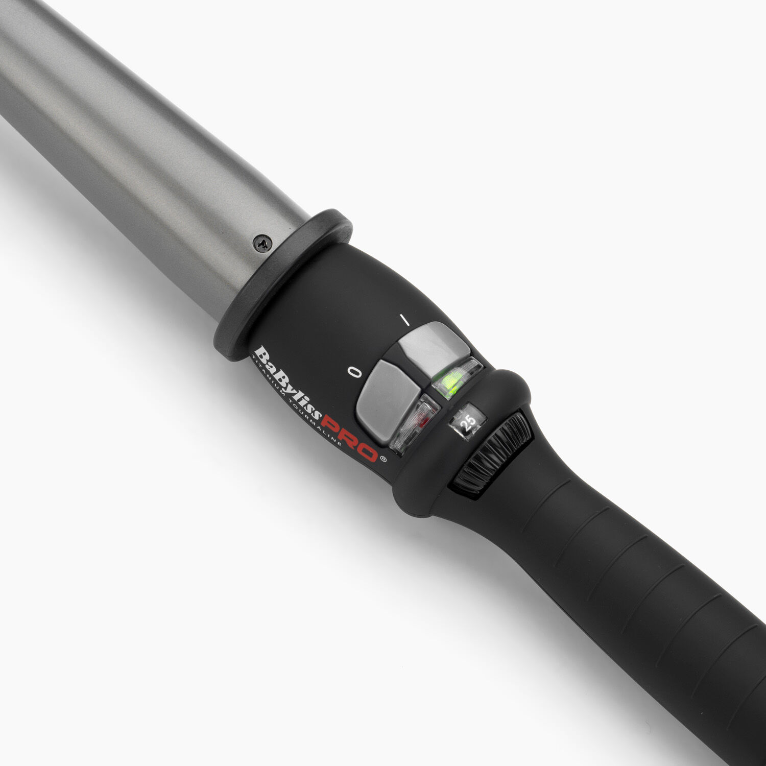 Titanium-Tourmaline heating barrel for precise styling. Linear temperature control (110&deg;C to 190&deg;C).